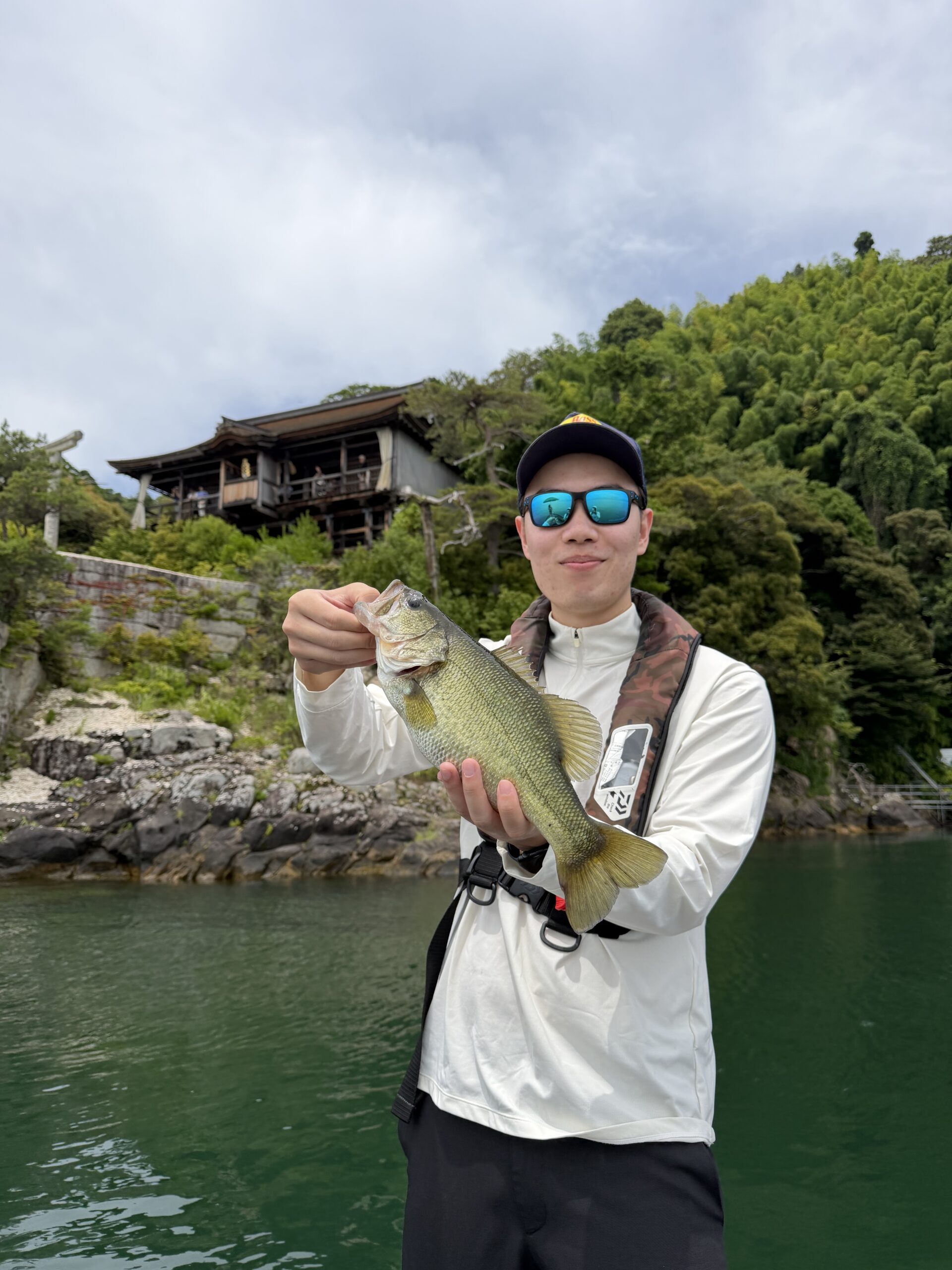 Largemouth bass caught with a JBFA guide on Lake Biwa, 2026-07-11