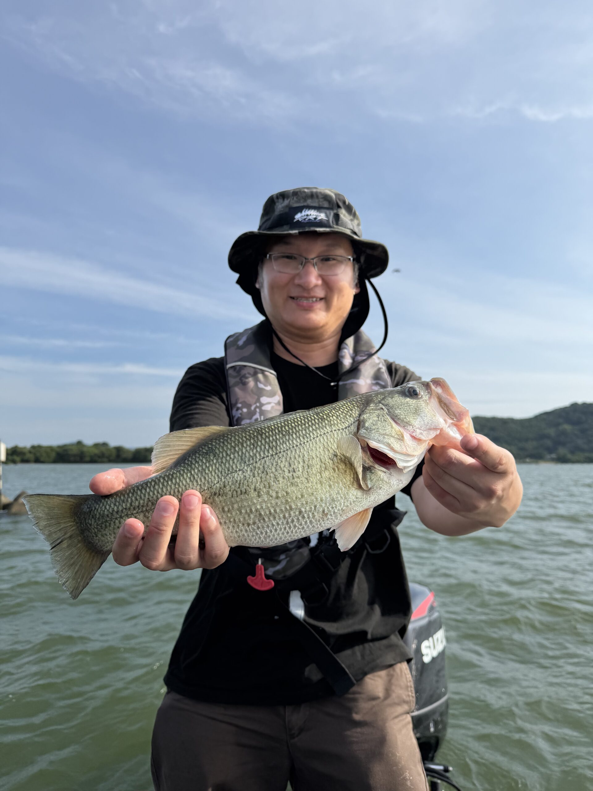 Largemouth bass caught with a JBFA guide on Lake Biwa, 2026-07-31