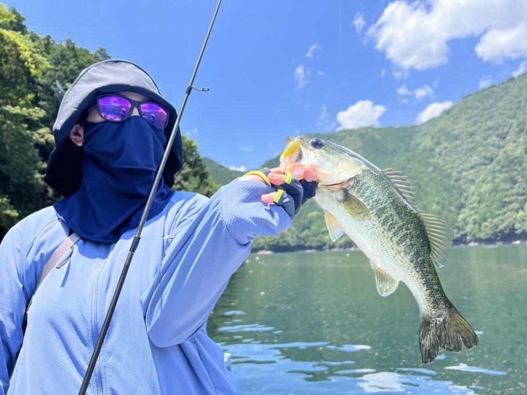Scenery of Lake Ikehara, one of Japan's best bass fishing lakes
