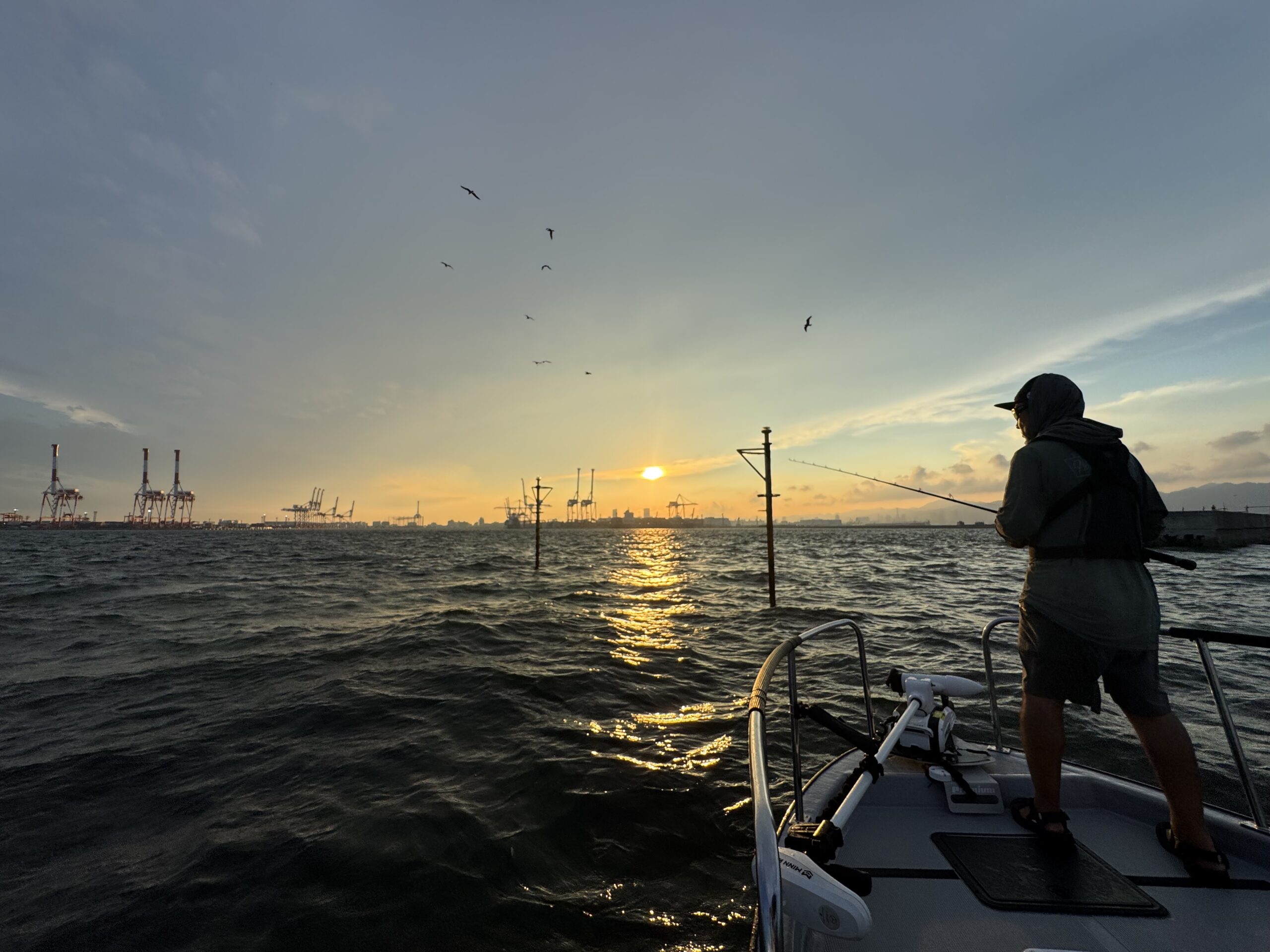 Saltwater fishing charter on Osaka Bay near Osaka and Kobe