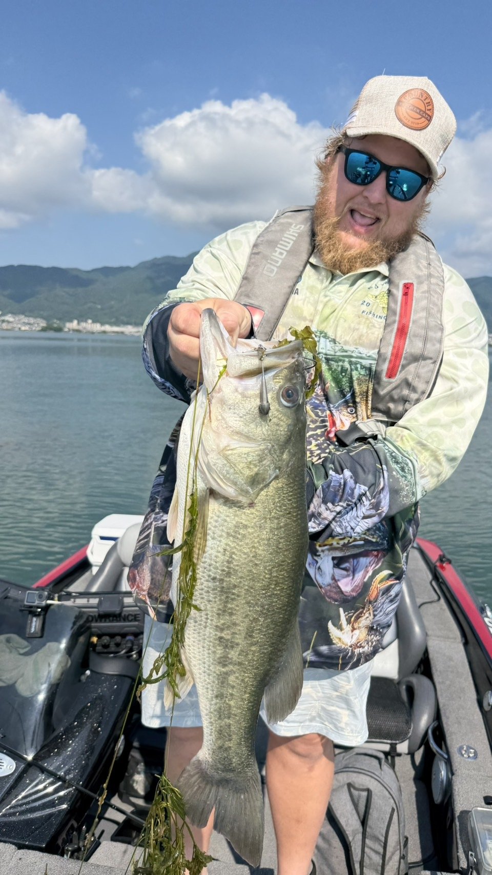Largemouth bass caught with a JBFA guide on Lake Biwa