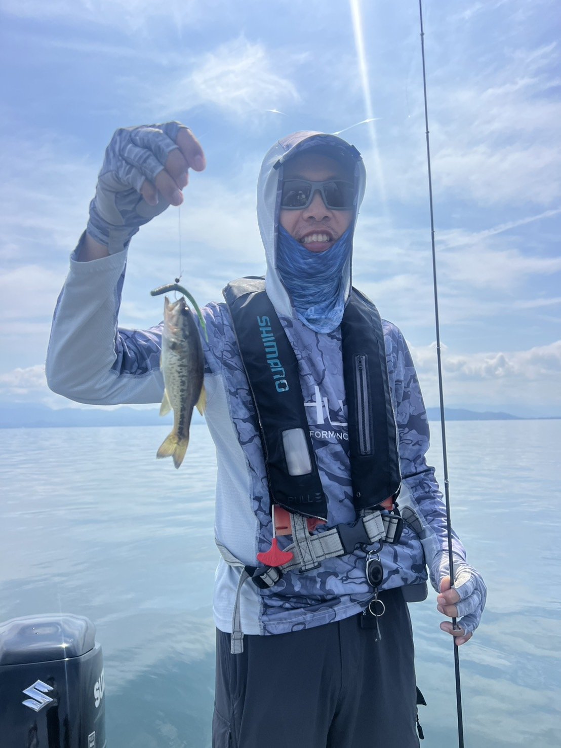 Largemouth bass caught with a JBFA guide on Lake Biwa