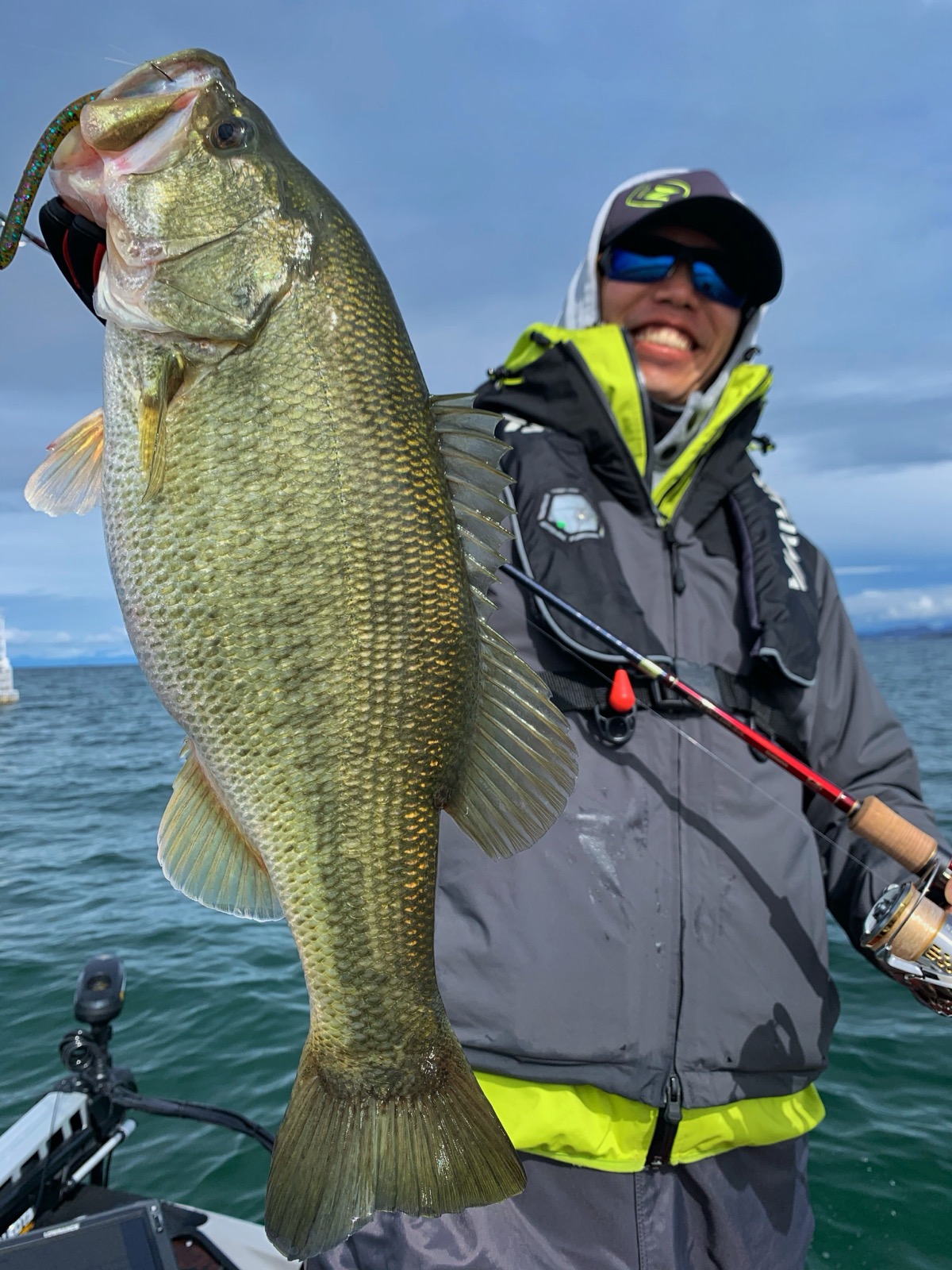 Thick Lake Biwa bass taken on a swimming neko rig